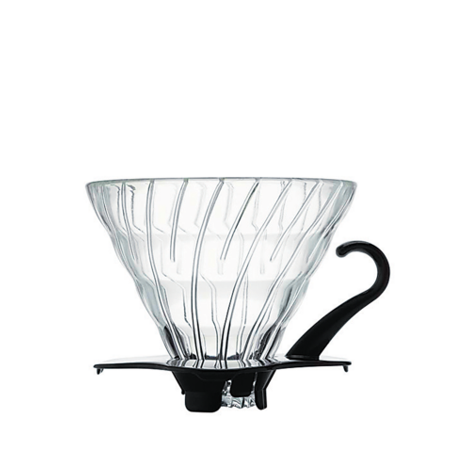 V60 Coador Vidro Preto Hario